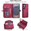 Samsung Galaxy S25 Ultra 5G Red Leather Wallet Phone Case with Lanyard - 4