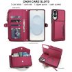 Samsung Galaxy S25 Edge 5G Red Leather Wallet Phone Case with Lanyard - 4