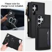 Samsung Galaxy S24 Ultra 5G Wallet Leather Phone Case with Lanyard (Black) - 3