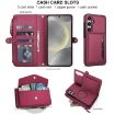 Samsung Galaxy S24+ 5G Red Leather Wallet Phone Case with Lanyard - 4