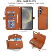 Samsung Galaxy S24+ 5G Wallet Case, Detachable Leather with Lanyard, Brown - 4