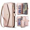 Samsung Galaxy S24 5G Wallet Leather Phone Case with Lanyard - Rose Gold - 1