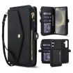 Samsung Galaxy S24 FE 5G Wallet Leather Phone Case with Lanyard (Black) - 1