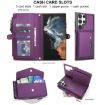 Samsung Galaxy S22 Ultra 5G Wallet Leather Case with Lanyard - Dark Purple - 4