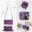 Samsung Galaxy S22 Ultra 5G Wallet Leather Case with Lanyard - Dark Purple - 7