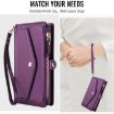 Samsung Galaxy S22 Ultra 5G Wallet Leather Case with Lanyard - Dark Purple - 8