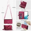 Samsung Galaxy S22+ 5G Red Leather Wallet Phone Case with Lanyard - 7