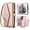 Samsung Galaxy S21+ 5G Wallet Case with Lanyard, Rose Gold Leather - 1