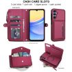 Samsung Galaxy A15 Wallet Case, Detachable Leather with Lanyard, Red - 4
