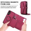 Samsung Galaxy A16 5G Red Leather Wallet Phone Case with Lanyard - 2