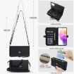 Samsung Galaxy A33 5G Wallet Detachable Leather Case with Lanyard (Black) - 7