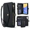 Samsung Galaxy A35 5G Wallet Detachable Leather Case with Lanyard - Black - 1