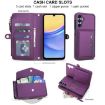 Samsung Galaxy A36 5G Wallet Leather Phone Case with Lanyard, Purple - 4