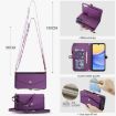 Samsung Galaxy A36 5G Wallet Leather Phone Case with Lanyard, Purple - 7