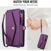 Samsung Galaxy A36 5G Wallet Leather Phone Case with Lanyard, Purple - 8