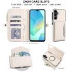 Samsung Galaxy A54 5G Wallet Case, Detachable Leather with Lanyard, White - 4