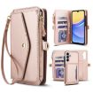 Samsung Galaxy A55 5G Wallet Case, Detachable Leather, Lanyard, Rose Gold - 1