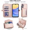 Samsung Galaxy A55 5G Wallet Case, Detachable Leather, Lanyard, Rose Gold - 4