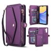 Samsung Galaxy A55 5G Wallet Leather Phone Case with Lanyard, Purple - 1