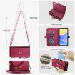 Samsung Galaxy A56 5G Red Leather Wallet Phone Case with Lanyard - 7