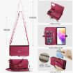 Samsung Galaxy A72 5G Red Leather Wallet Phone Case with Lanyard - 7