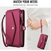 Samsung Galaxy A72 5G Red Leather Wallet Phone Case with Lanyard - 8