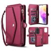 Samsung Galaxy A73 5G Red Leather Wallet Case with Lanyard - 1