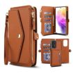 Samsung Galaxy A73 5G Wallet Detachable Leather Case with Lanyard Brown - 1