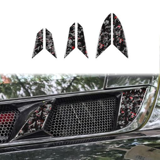 6pcs Gold Foil Carbon Fiber Engine Vents Stickers for Corvette C8 2020+ - 1