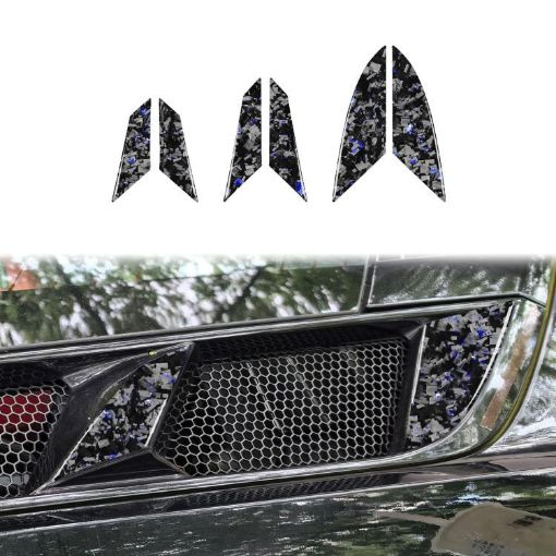 6pcs Gold Foil Carbon Fiber Engine Vents Stickers for Corvette C8 2020+ - 1