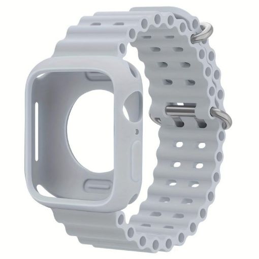 Apple Watch Series 10 42mm Grey Ocean Silicone Band & Case - 1