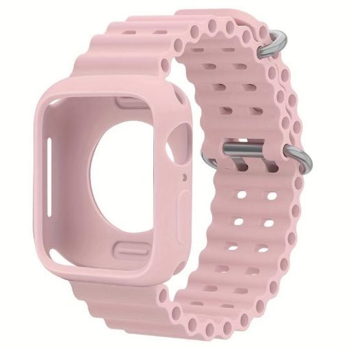 Apple Watch 44mm/45mm Pink Ocean Silicone Band & Case - 1