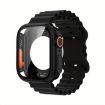 Apple Watch 44mm/45mm Ocean Silicone Band with Case - Black - 1