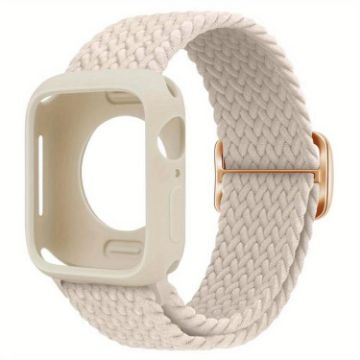 Apple Watch Series 10 46mm Nylon Band & Silicone Case - Starlight - 1