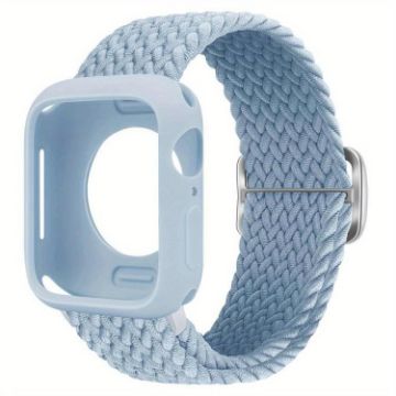 Apple Watch Series 10 46mm Nylon Band & Silicone Case - Light Blue - 1