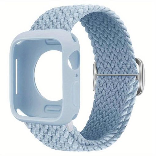 Apple Watch Series 10 46mm Nylon Band & Silicone Case - Light Blue - 1