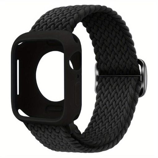 Apple Watch 40mm/41mm Nylon Band with Silicone Case - Black - 1
