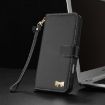 Xiaomi 15 Ultra Metal Bow Leather Phone Case with Hand Strap - Black - 8
