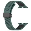Olive Green Black Magnetic Silicone Band for Apple Watch 46/49/45/44mm - 2