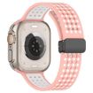 Apple Watch Band 42/41/40/38mm Magnetic Buckle Silicone Pink White - 4