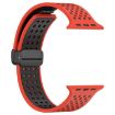 Apple Watch Band 42/41/40/38mm Magnetic Buckle Silicone Red Black - 3