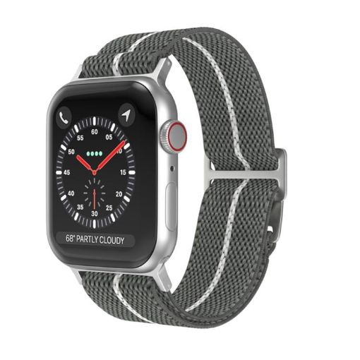 Dual-Color Nylon Watch Band for Apple Watch 46/49/45/44mm - Grey White - 1