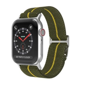 Dual-Color Nylon Watch Band for Apple Watch 42/41/40/38mm - Green Yellow - 1