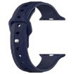 Apple Watch Band 46/49/45/44mm Vertical Grain Reverse Buckle Silicone Midnight - 2