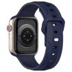 Apple Watch Band 46/49/45/44mm Vertical Grain Reverse Buckle Silicone Midnight - 4
