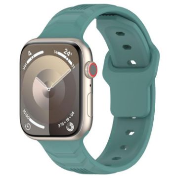 Apple Watch Band 42/41/40/38mm Silicone Reverse Buckle Pine Needle Green - 1