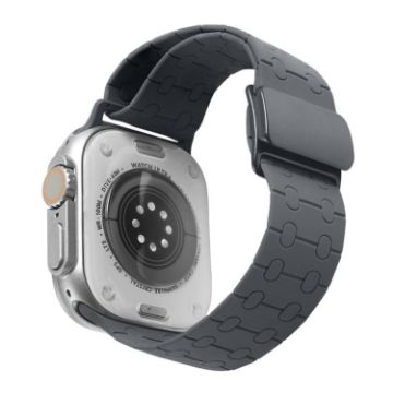 Apple Watch Band 42/41/40/38mm Magnetic Buckle Silicone Starry Gray - 1