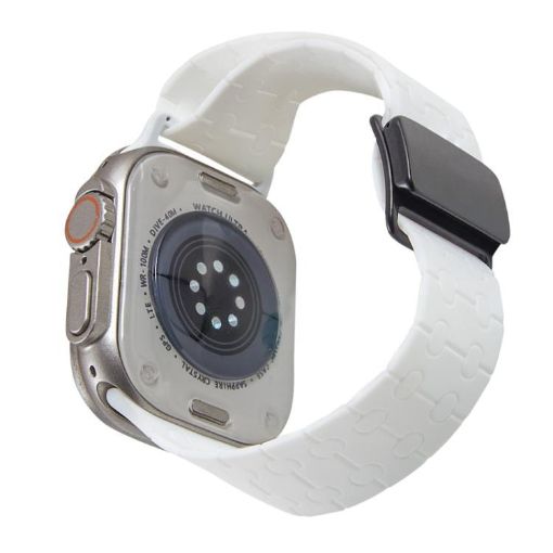 Apple Watch Band 42/41/40/38mm Magnetic Buckle Silicone White Breathable - 1