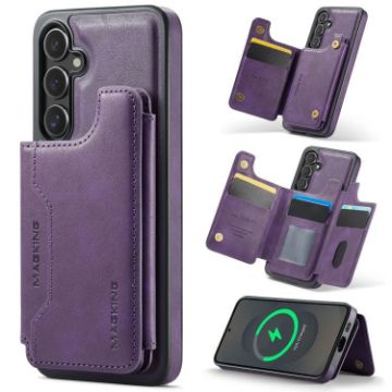 Samsung Galaxy S25+ 5G DG.MING MagSafe RFID Card Case Purple - 1