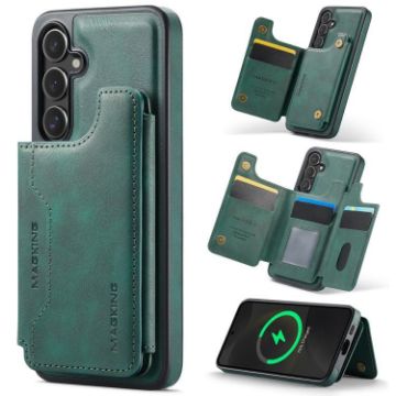 Samsung Galaxy S24+ 5G DG.MING MagSafe RFID Card Case (Green) - 1